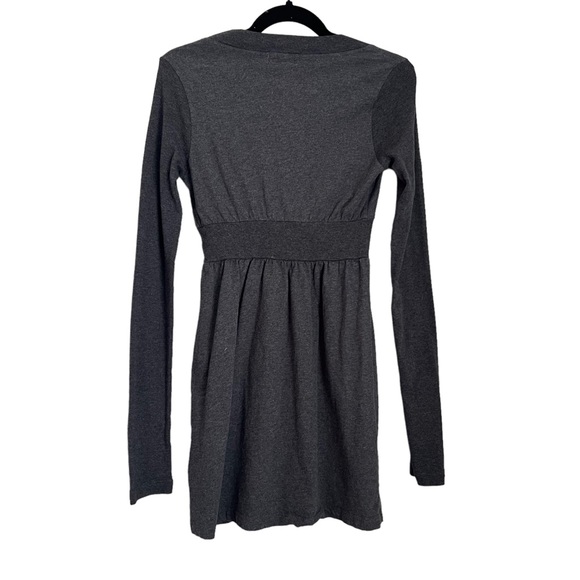 James Perse Gray Tunic Babydoll Top Dress V Neck Long Sleeve 2 - Picture 2 of 7